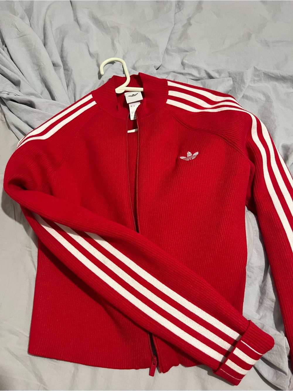 Adidas Ribbed Zip-Front Jacket - Picture 3 of 4